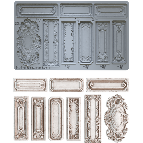 IOD, Iron Orchid Designs, Conservatory, Labels, Mould, Moulds, Academia