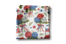 Load image into Gallery viewer, Hydrangea July 4 Patriotic Red White Blue Flag Kitchen Towel