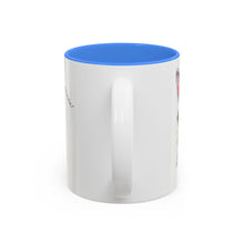 Load image into Gallery viewer, Colorful Watercolor Bunny Accent Mug Cute Bunny Art Coffee Cup Two Tone Mug Blue or Pink