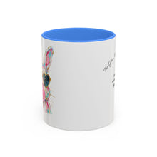 Load image into Gallery viewer, Colorful Watercolor Bunny Accent Mug Cute Bunny Art Coffee Cup Two Tone Mug Blue or Pink