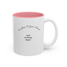 Load image into Gallery viewer, Colorful Watercolor Bunny Accent Mug Cute Bunny Art Coffee Cup Two Tone Mug Blue or Pink