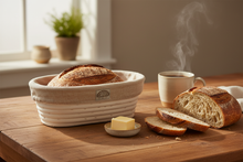 Load image into Gallery viewer, 13 Inch Oblong Proofing Bread Basket - Cozy Morning Scene