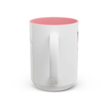 Load image into Gallery viewer, Colorful Watercolor Bunny Accent Mug Cute Bunny Art Coffee Cup Two Tone Mug Blue or Pink
