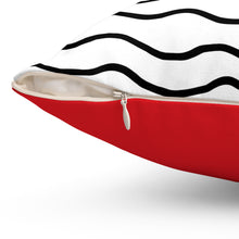 Load image into Gallery viewer, Red Hearts Black Stripes Valentine Decorative Throw Pillow