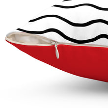 Load image into Gallery viewer, Red Hearts Black Stripes Valentine Decorative Throw Pillow