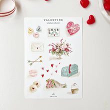 Load image into Gallery viewer, Valentine sticker sheets