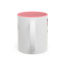 Load image into Gallery viewer, Colorful Watercolor Bunny Accent Mug Cute Bunny Art Coffee Cup Two Tone Mug Blue or Pink