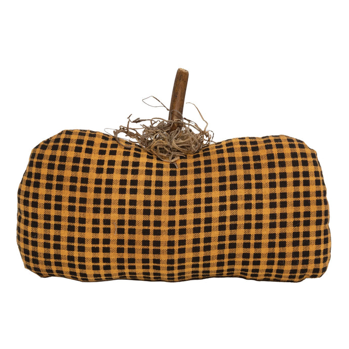 Stuffed Orange & Black Mini Check Long Primitive Pumpkin Sit