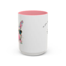 Load image into Gallery viewer, Colorful Watercolor Bunny Accent Mug Cute Bunny Art Coffee Cup Two Tone Mug Blue or Pink