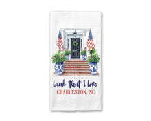 Load image into Gallery viewer, City State 4th July Patriotic Kitchen Towel Red White Blue: Transparent Cellophane Sleeve