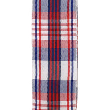 Load image into Gallery viewer, Patriotic Plaid Woven Wired Edge, White, 1-1/2 In, 20 Yards