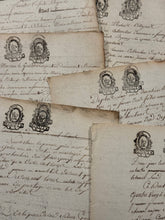 Load image into Gallery viewer, Antique Double Stamped French Documents - 200 Plus Years Old