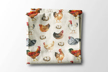 Load image into Gallery viewer, Chicken Farmhouse Rustic Homestead Kitchen Towel Waffle: Transparent Cellophane Sleeve