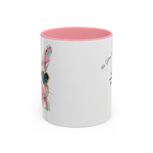 Load image into Gallery viewer, Colorful Watercolor Bunny Accent Mug Cute Bunny Art Coffee Cup Two Tone Mug Blue or Pink