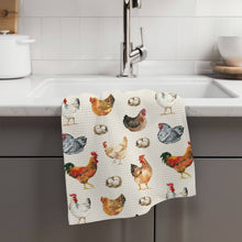 Load image into Gallery viewer, Chicken Farmhouse Rustic Homestead Kitchen Towel Waffle: Transparent Cellophane Sleeve