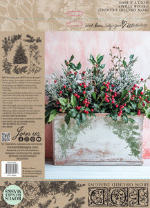 IOD Iron Orchid Designs Stamp 2025 Holiday Release Holly and Pine