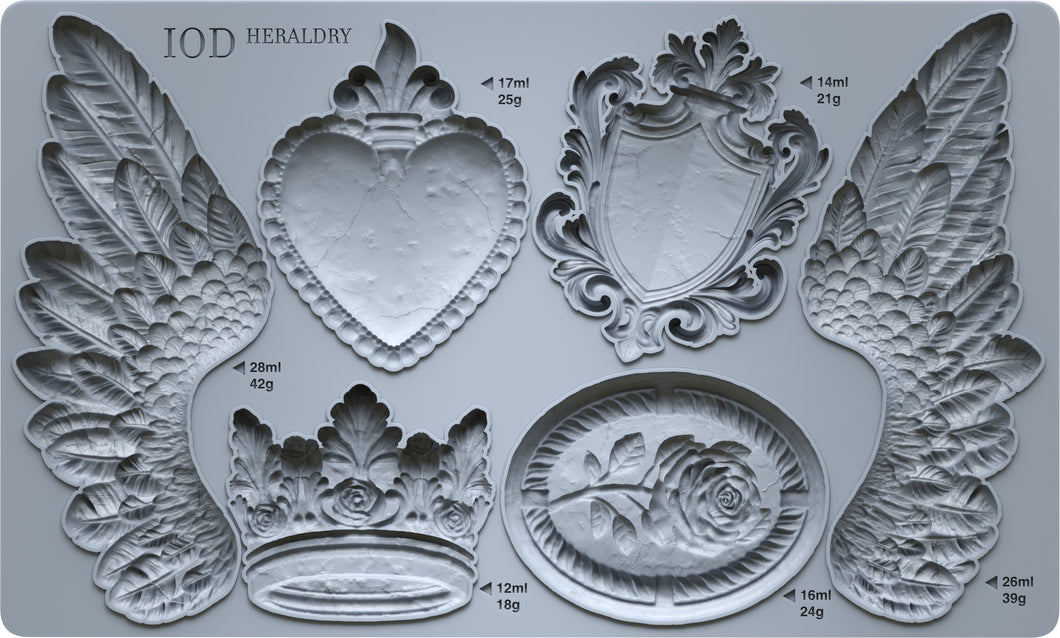 IOD, Iron Orchid Designs, Heraldry Mould, Mold, for Resin, Paper Clay, Baking, New for Summer 2025