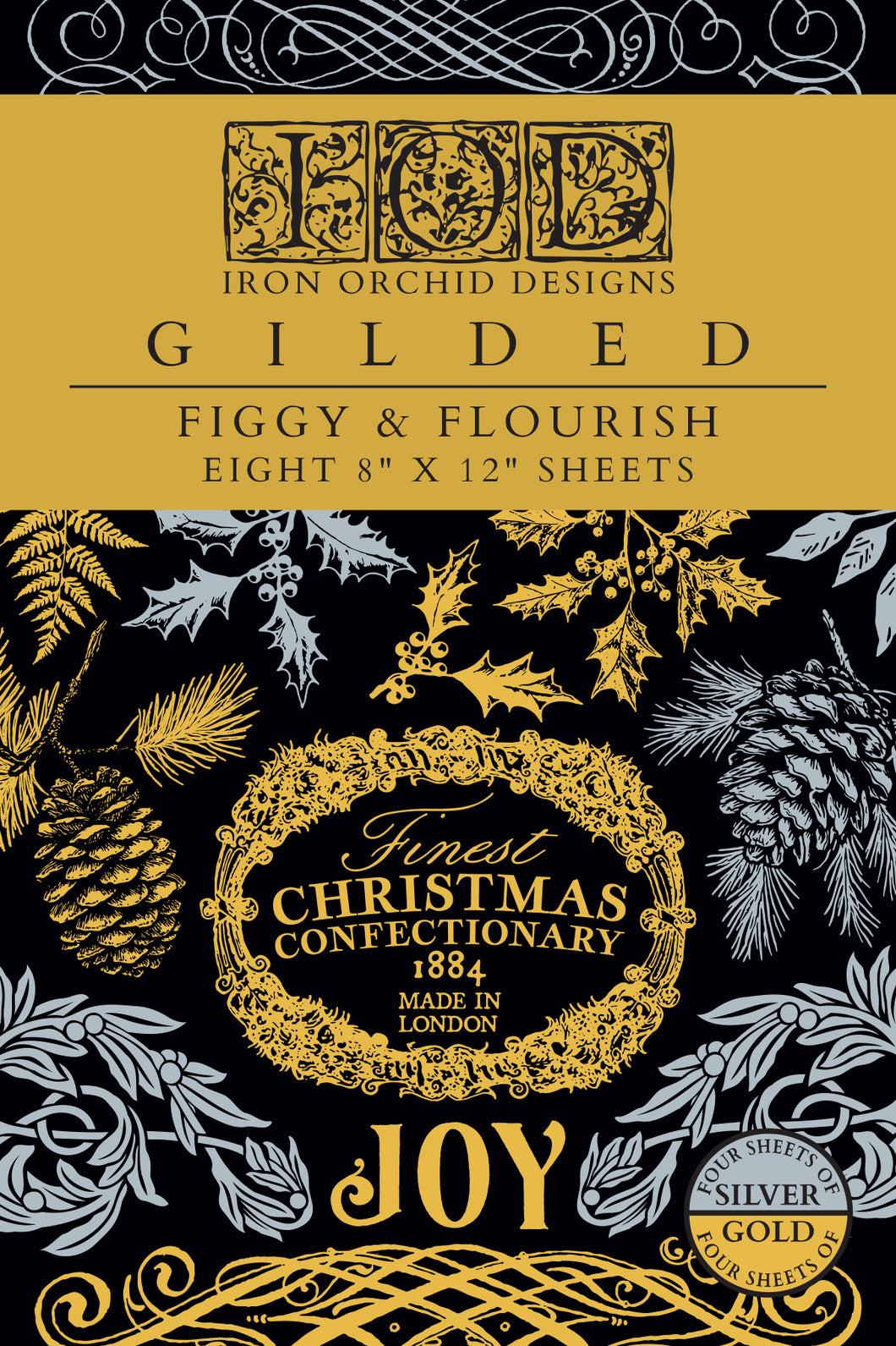 IOD, Iron Orchid Designs Holiday Release 2025 Figgy and Flourish Gilded Transfer Pad