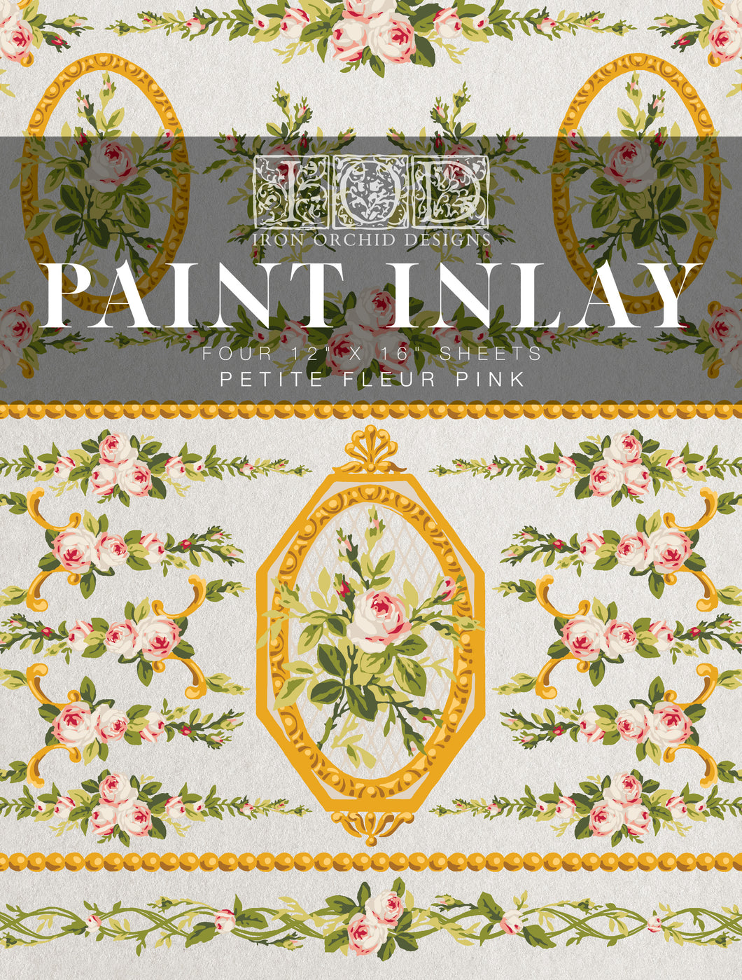 IOD, Iron Orchid Designs Paint Inlay, Petite Fleur in Pink or Red, New for 2024