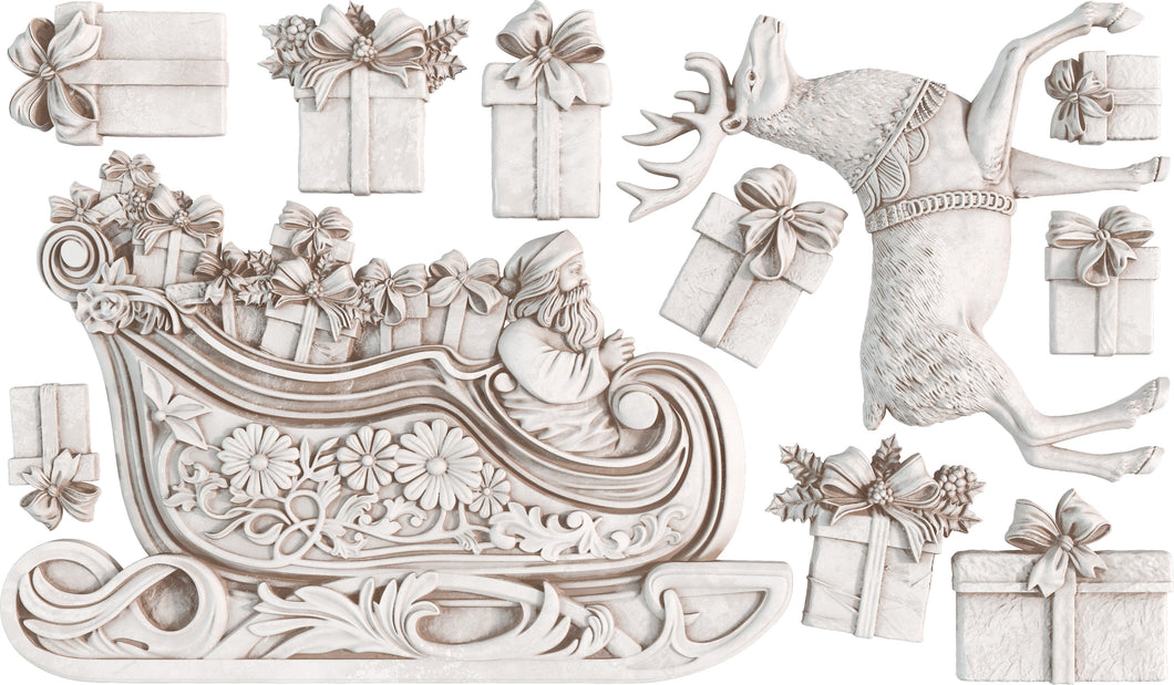 2024 Limited Edition Santa Sleigh, IOD Iron Orchid Designs, Mould, Mold for Christmas