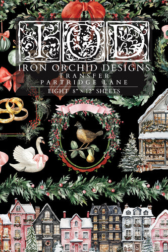 IOD, Iron Orchid Designs Holiday Release 2025 Partridge Lane Transfer Pad