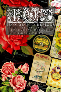 Ephemera Melange Iron Orchid Designs Transfer Pad