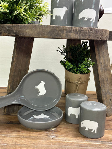 Product B. “Sheep Happens”. Spoon Rest. Ceramic Porcelain