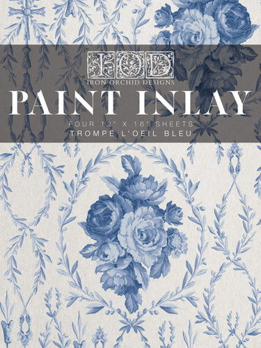 Copy of IOD Iron Orchid Designs Paint Inlay Trompe L'Oeil in Bleu with classically elegant motifs