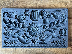 Newly Released Primitive Mould, Mold from IOD Iron Orchid Designs features Pennsylvania Ductch ,Folk Art and Fraktur elements