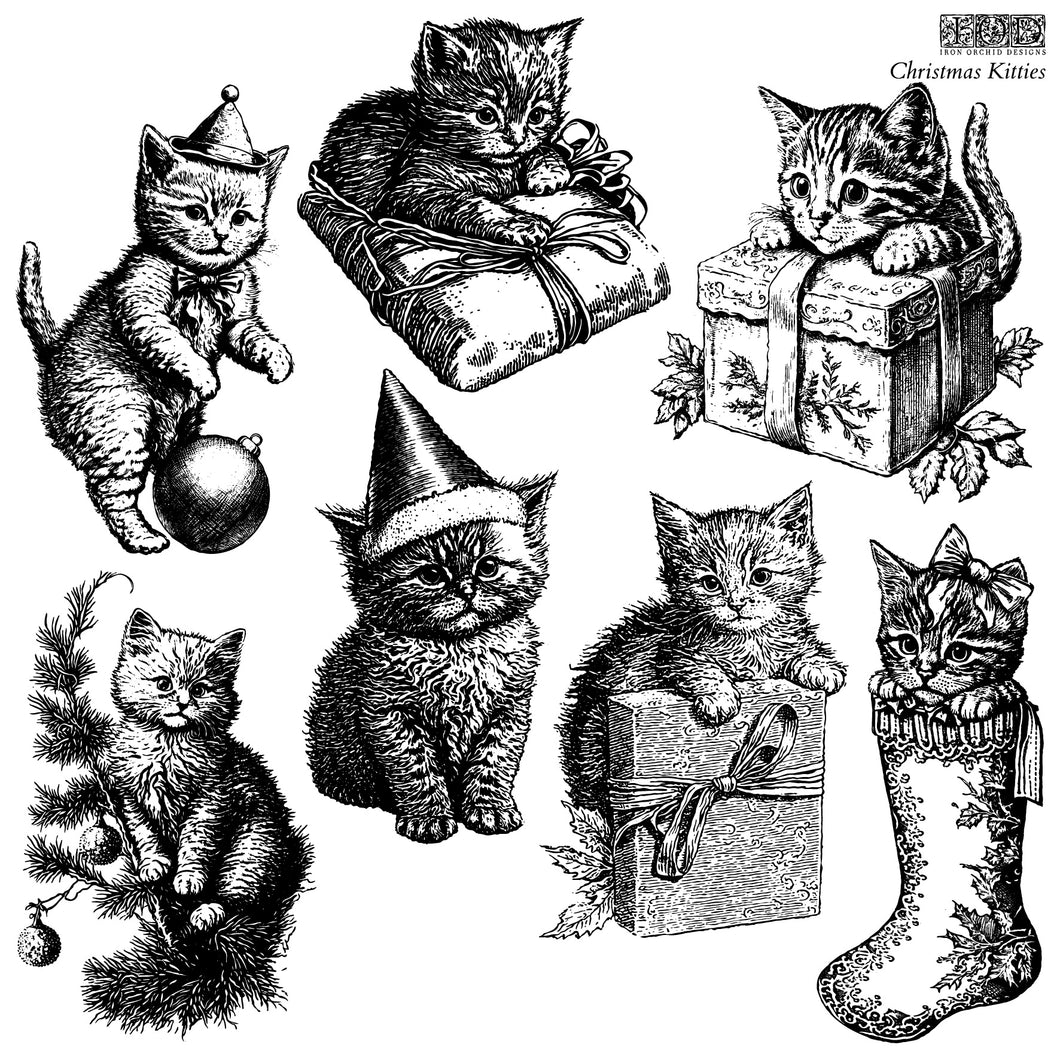 Iron Orchid Designs Christmas Kitties Stamp Set  IOD Christmas Release 2023