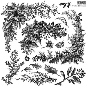 Iron Orchid Designs, IOD Winter Adornment Stamp Set