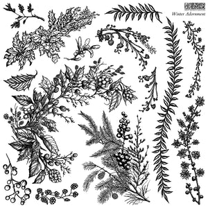 Iron Orchid Designs, IOD Winter Adornment Stamp Set