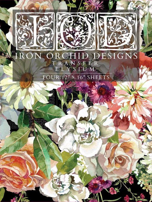 Elysium Floral Transfer IOD Iron Orchid Designs