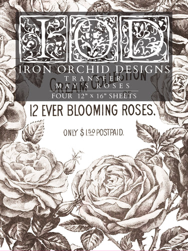 IOD Iron Orchid Designs Transfer Pad May Roses
