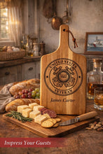 Load image into Gallery viewer, Military Charcuterie Board Personalized Cutting Wooden Serving Tray Custom Kitchen Accessory American Flag Engraved Design Veteran Gift Idea __etsy:7953753447