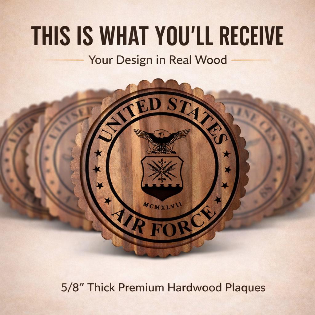 Military Plaques Veteran Gift Service Branch Emblem Display Custom Mil ...