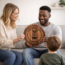 Load image into Gallery viewer, Military Plaques Veteran Gift Service Branch Emblem Display Custom Military Retirement Present Patriotic Wall Art Solid Wood __etsy:7895731148