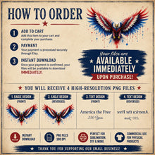 Load image into Gallery viewer, Fourth July Eagle Png Patriotic Sublimation Bundle America 250 Independence Day Watercolor Design Red White Blue Digital Download Instant Transfer Shirt Files Usa Celebration Graphics Boutique Quality Apparel Design High Resolution Format __etsy:7994355896