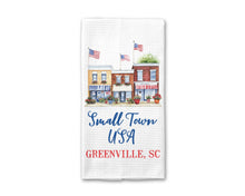 Load image into Gallery viewer, City State USA 250 4th July Patriotic Kitchen Towel Custom: Transparent Cellophane Sleeve with Hanger Flap