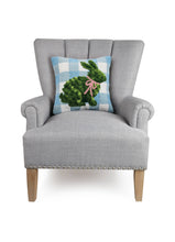 Load image into Gallery viewer, Hand made Hand hooked, 100% wool Bunny Topiary Hook Pillow