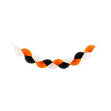 Load image into Gallery viewer, HAL1304 - Orange Black and Cream Double Bunting Tissue Banner