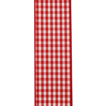 Load image into Gallery viewer, Gingham Check Wired Edge, Red, 2-1/2 In, 10 Yards