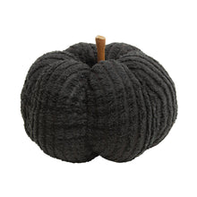 Load image into Gallery viewer, Black Chenille Stuffed Pumpkin 4.5&quot;