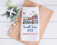Load image into Gallery viewer, City State USA 250 4th July Patriotic Kitchen Towel Custom: Transparent Cellophane Sleeve with Hanger Flap