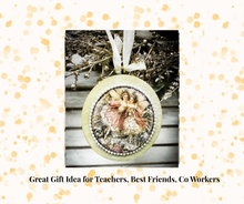 Load image into Gallery viewer, Close-up of fairy Christmas ornament in pale pink, sage green, and ivory