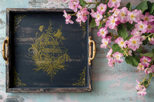 Load image into Gallery viewer, Gold Silver Metallic Transfer Sheets Furniture Refinishing Supplies IOD Iron Orchid Designs Athenaeum Collection Vintage Botanical Peacock Floral Ornate European Pattern Eight Sheet Pack Rub On Application Method Cabinet Dresser Makeover