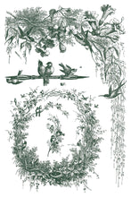 Load image into Gallery viewer, Iod Paint Inlay Little Lark – Vintage Bird &amp; Botanical Transfer