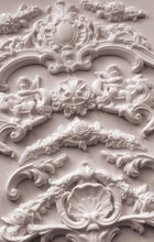 Load image into Gallery viewer, Vintage Furniture Mold Shabby Chic Embellishment Mold Baroque Silicone Casting Mold French Provincial Design Mold Ornate Furniture Refinishing Mold IOD Cadre Furniture Mold Rococo Style Applique Mold Flexible Silicone Mold Cherub Scrollwork