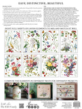 Load image into Gallery viewer, French Country Furniture Makeover Transfer Vintage Botanical Floral Design IOD Marché Des Fleurs Rub On Transfer Sheets Shabby Chic Painted Furniture Supplies Cottage Style Refinishing Projects DIY Home Renovation Large Format Transfer Pad