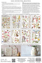 Load image into Gallery viewer, Cottagecore Vintage Transfer IOD Primrose Isle Botanical British Wildflower Design Furniture Rub On Transfer Sheets Foxglove Primrose Strawberry Butterfly Elements DIY Shabby Chic Farmhouse Projects Cottage Style Furniture Makeover Supplies